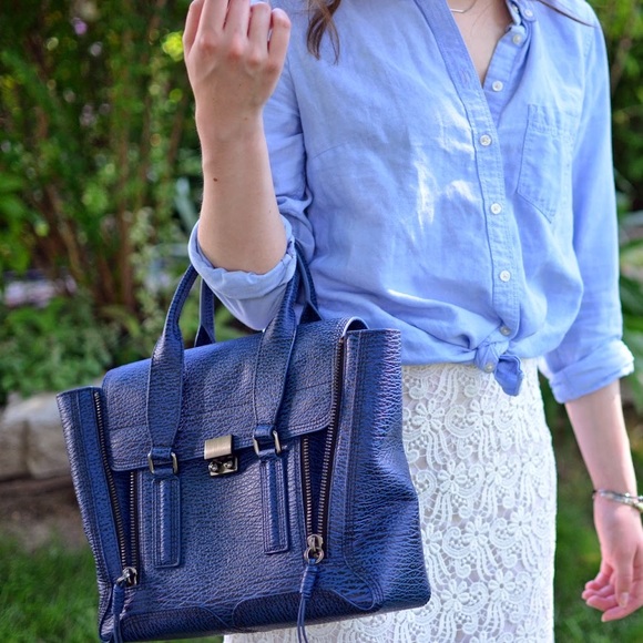 3.1 Phillip Lim medium pashli satchel in lapis - Picture 2 of 10